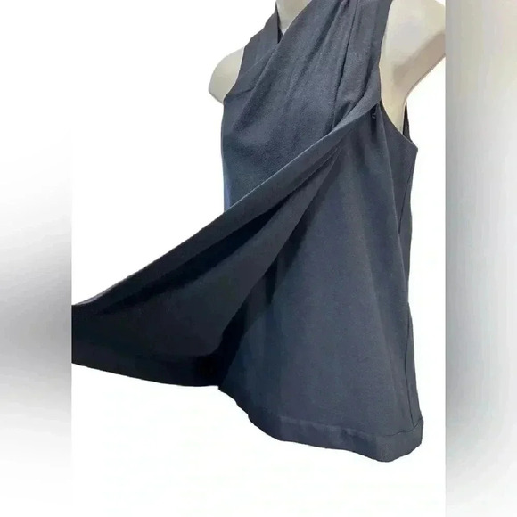 Helmut Lang Women’s Sleeveless Front Draped Lined Top Tunic with Zip Back Black - Picture 4 of 16